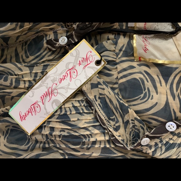 4 Love and Liberty by Johnny Was Art Deco Front Tie Kaftan tunic Dress M NWT - Picture 6 of 8